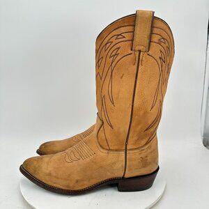 Frye Billy Tall Men Size 10B Women 11B 77697 Light Tan Leather Cowboy Boot